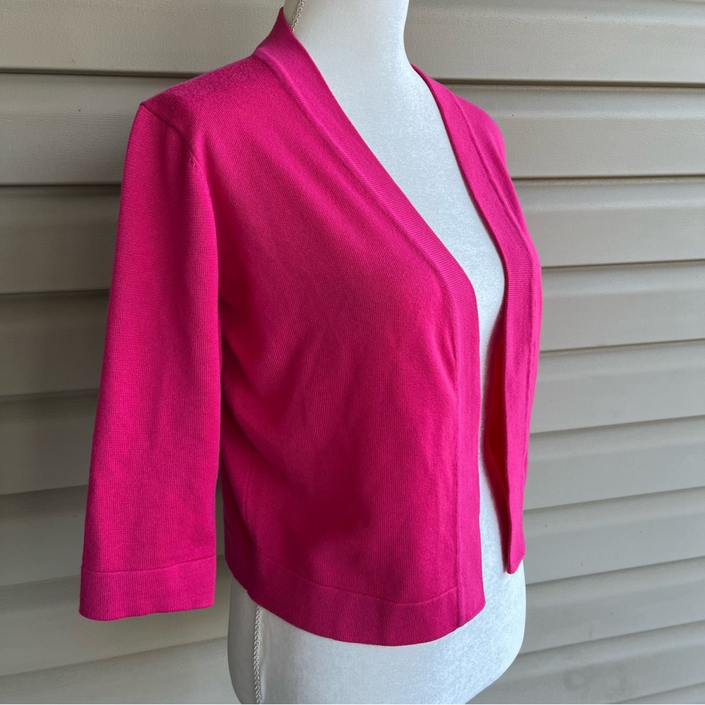 •Urban Coco• Lightweight Raspberry Cropped Cardigan - Size Large - Picture 4 of 7